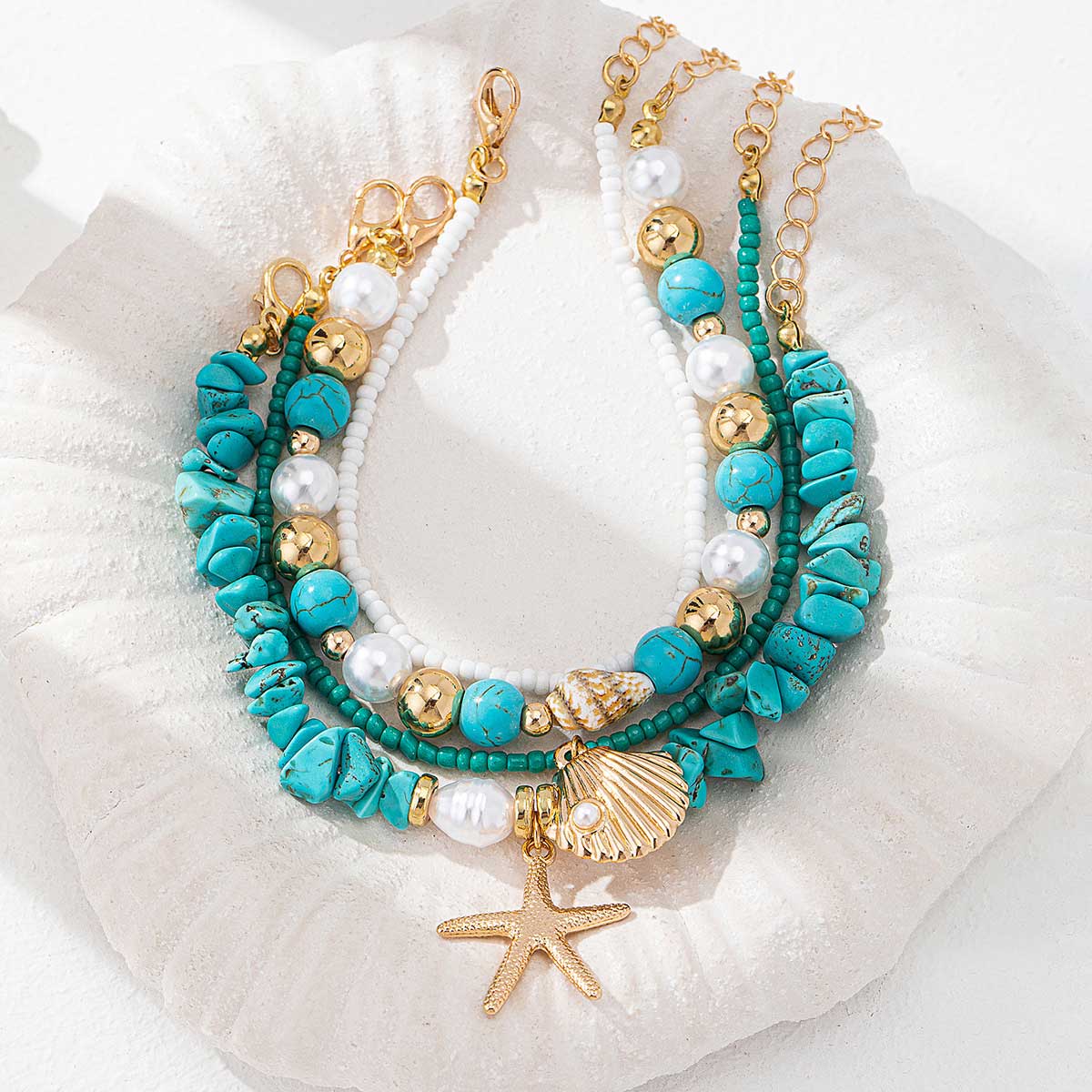 Mint Green Color Shell Turquoise Bracelets | picture 