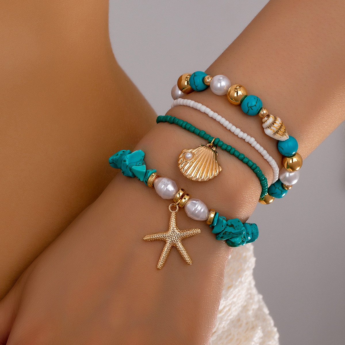 Mint Green Color Shell Turquoise Bracelets | picture 