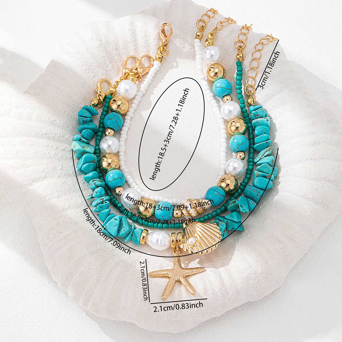 Mint Green Color Shell Turquoise Bracelets | picture 
