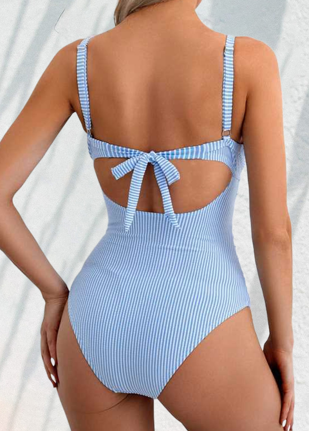 Light Blue Surplice One Piece Swimwear | picture 