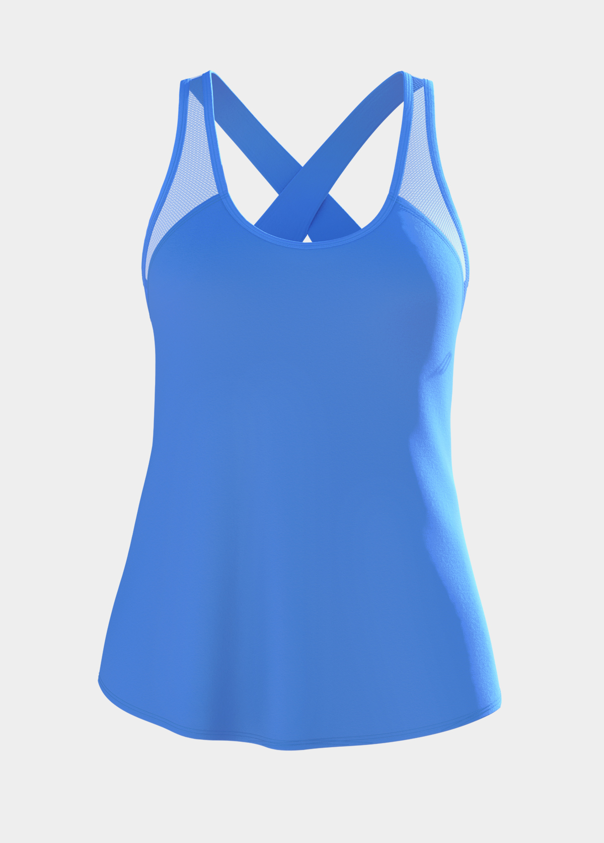 Dusty Blue Mid Waisted Tummy Coverage Tankini Set | picture 