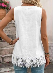 White Tummy Coverage Sleeveless Scoop Neck Tank Top | thumb picture 