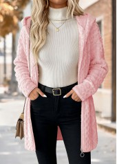 Light Pink Tummy Coverage Long Sleeve Hooded Coat | thumb picture 