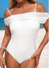 White One Shoulder Asymmetry One Piece Swimwear | thumb picture 