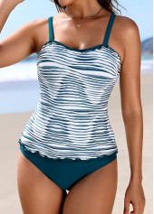 Peacock Blue Mid Waisted Tummy Coverage Tankini Set | thumb picture 