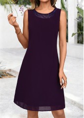 Dark Purple Tummy Coverage Long Sleeve Dress and Cardigan | thumb picture 