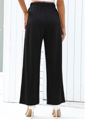 Black Wide Leg Elastic Waist High Waisted Pants | thumb picture 
