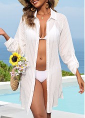 Tummy Coverage White Long Sleeve Cover Up | thumb picture 