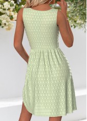 Light Green Tummy Coverage Short Sleeveless Round Neck Dress | thumb picture 