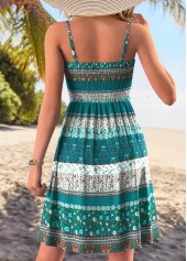 Multi Color Tribal Print Short Tummy Coverage Strappy Dress | thumb picture 