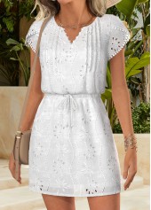 White Tummy Coverage Short Split Neck Dress | thumb picture 