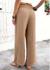 Light Camel Soft Wide Leg Elastic Waist Pants | thumb picture 