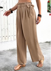 Light Camel Soft Wide Leg Elastic Waist Pants | thumb picture 