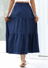 Navy A Line Elastic Waist Skirt | thumb picture 