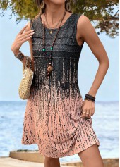 Multi Color Tummy Coverage Sleeveless Round Neck Dress | thumb picture 