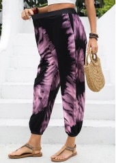 Neon Pink Ombre Jogger Elastic Waist High Waisted Pants | thumb picture 