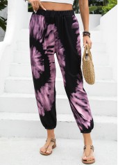 Neon Pink Ombre Jogger Elastic Waist High Waisted Pants | thumb picture 