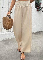 Light Camel Wide Leg Elastic Waist High Waisted Pants | thumb picture 