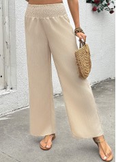 Light Camel Wide Leg Elastic Waist High Waisted Pants | thumb picture 