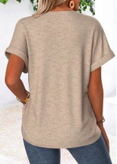 Light Camel Tummy Coverage Heart Print T Shirt | thumb picture 