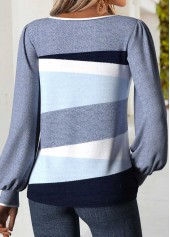 Blue Tummy Coverage Geometric Print Long Sleeve T Shirt | thumb picture 