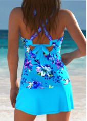 Lace Up Mid Waisted Floral Print Tankini Set | thumb picture 