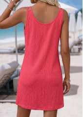 Coral Short Sleeveless Scoop Neck Dress | thumb picture 