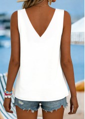 White Tie Leopard Strappy V Neck Tank Top | thumb picture 