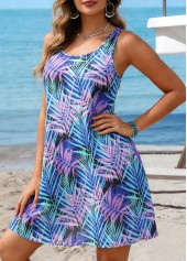 Leaf Print Multi Color Cover Up Dress | thumb picture 