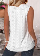 White Tummy Coverage Sleeveless Round Neck Tank Top | thumb picture 