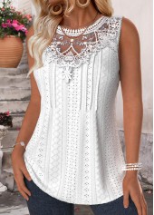 White Tummy Coverage Sleeveless Round Neck Tank Top | thumb picture 