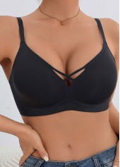 Black Color Push-up Detail Scoop Bra | thumb picture 