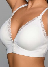 White Lace Seamless V Neck Bra | thumb picture 
