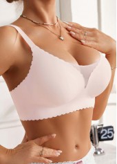 Light Pink Push-up Patchwork Scoop Bra | thumb picture 
