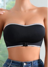 Black Seamless Patchwork Strapless Bandeau Bra | thumb picture 