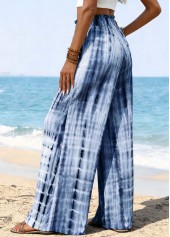 Blue Soft Tie Dye Print Wide Leg Pants | thumb picture 