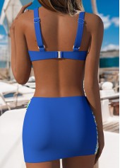 Pull On Mid Waisted Striped Blue Bikini Set | thumb picture 