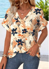 Multi Color Tummy Coverage Floral Print T Shirt | thumb picture 