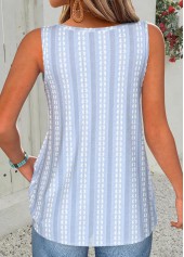 Light Blue Floral Print Peplum Sleeveless Tank Top | thumb picture 