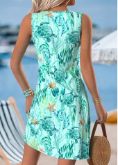 Plus Size Mint Green Tummy Coverage Short Sleeveless Dress | thumb picture 