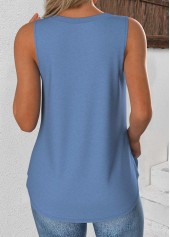 Dusty Blue Sleeveless V Neck Tank Top | thumb picture 