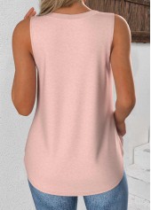Dusty Pink Sleeveless V Neck Tank Top | thumb picture 