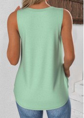 Light Green Sleeveless V Neck Tank Top | thumb picture 