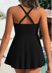 Tummy Coverage Black V Neck Tankini Top-No Bottom | picture 2