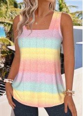 Multi Color Tummy Coverage Sleeveless Square Neck Tank Top | thumb picture 