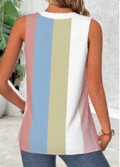 Multi Color Striped Sleeveless V Neck Tank Top | thumb picture 