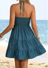 Peacock Blue Tummy Coverage Short Strappy Bandeau Dress | thumb picture 