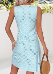 Light Blue Tummy Coverage Short Sleeveless Round Neck Dress | thumb picture 