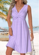 Light Purple Tummy Coverage Sleeveless V Neck Dress | thumb picture 
