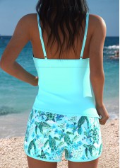 Tummy Coverage Cyan Marine Life Print Tankini Set | thumb picture 